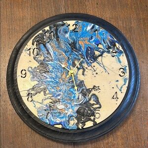 Artistic Blue and Black Wall Clock